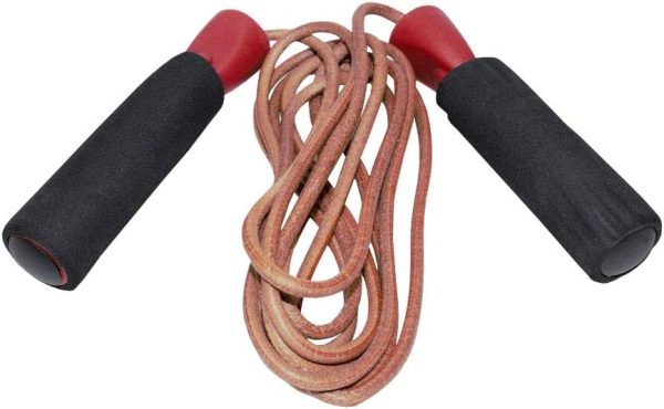 Leather Jump Rope with Foam Handles Perfect for Endurance Workout for Boxing, MMA, Martial Arts or Just Staying Fit - for Men, Women and Children (8.5-Feet) - Image 2