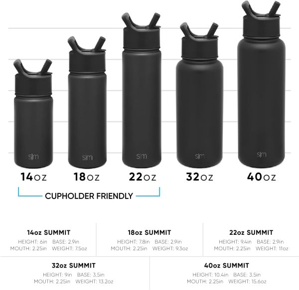 Simple Modern Water Bottle with Straw and Chug Lid Vacuum Insulated Stainless Steel Metal Thermos Bottles | Reusable Leak Proof BPA-Free Flask for Sports | Summit Collection | 32oz, Almond Birch - Image 5