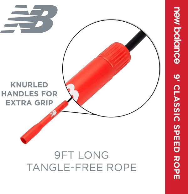 New Balance Classic Speed Rope - Jumping Rope for Fitness, Full-Body Workout - Lightweight, Tangle-Free, Portable, and Adjustable Jump Rope for Exercise, Cardio, Aerobic Skipping - Image 5