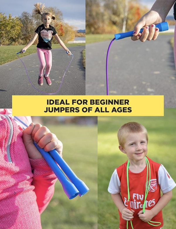 Jump Rope for Kids - 3 Pack of PVC Licorice Skipping Rope with Unbreakable Handles - Durable and Adjustable Kids Jump Rope for Exercise, Fitness and Outdoor Playtime (7ft Length)… - Image 2